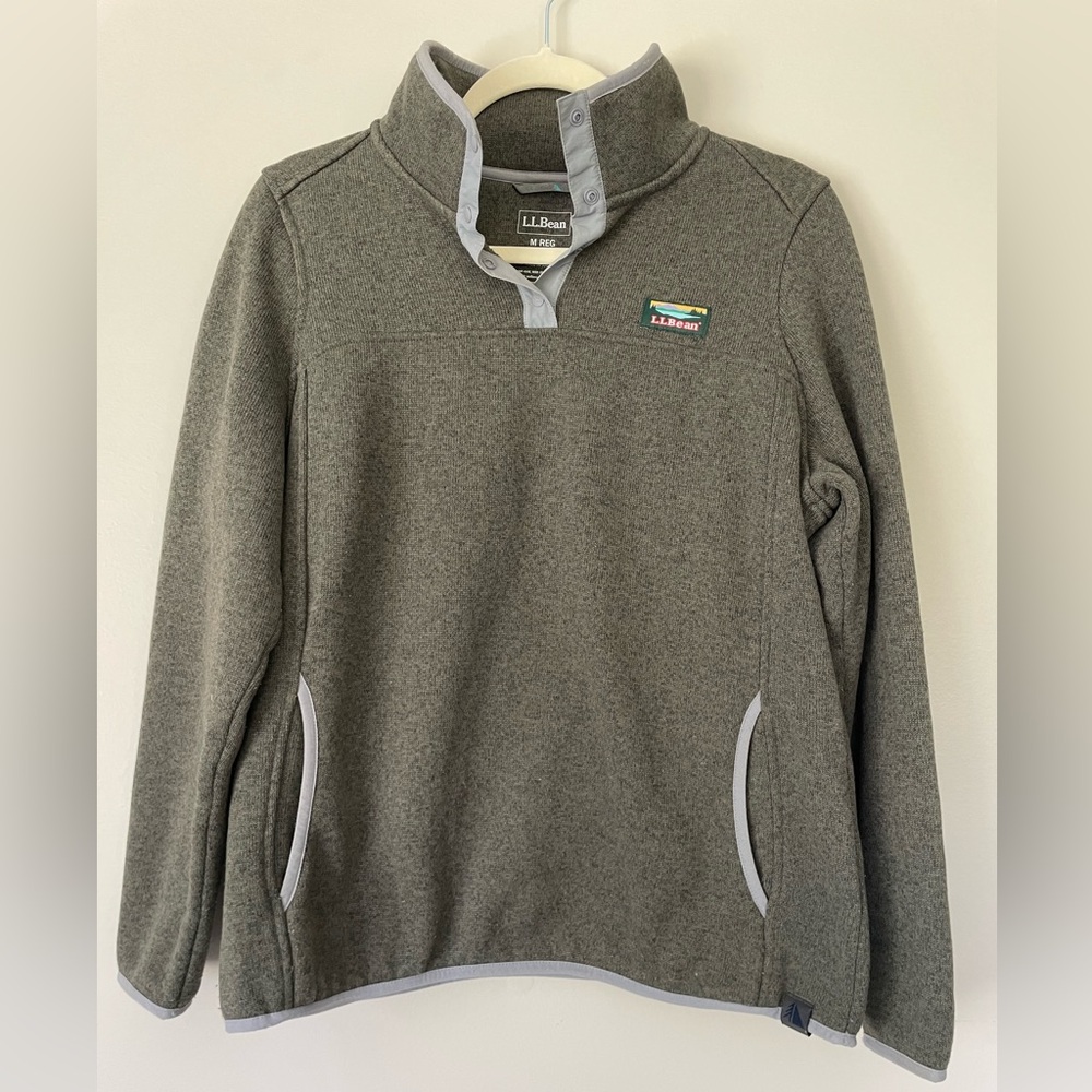 L.L. Bean Charcoal Knit Pullover
